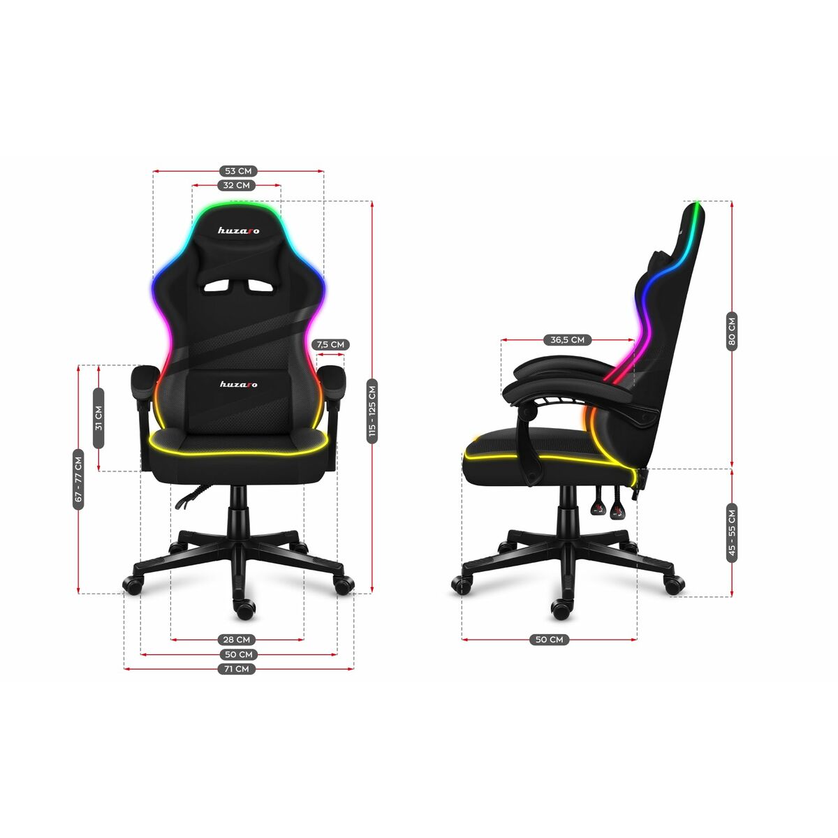 Herní křeslo Huzaro HZ-Force 4.4 RGB Black